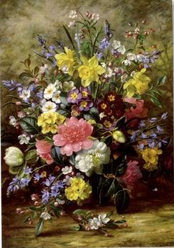 unknow artist Floral, beautiful classical still life of flowers.105